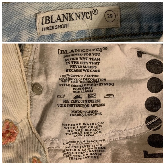 Blank NYC Hiker Light Wash Embroidered Distressed Denim Shorts 29 - Picture 6 of 9
